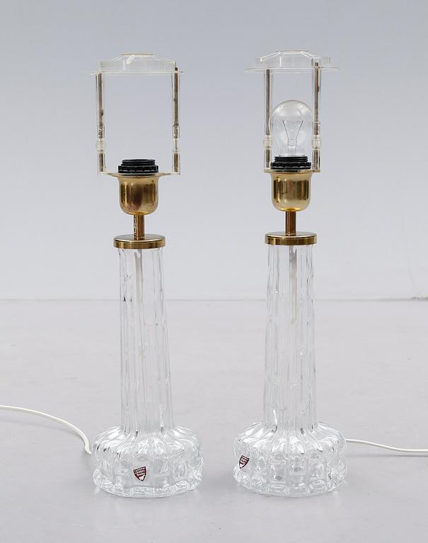 BORDSLAMPOR, 1 par, glas, Carl Fagerlund, Orrefors.