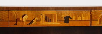 BOKHYLLA. 1930-tal. Sverige. Ev Erik Mattsson, Mjölby Intarsia.