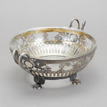 SKÅL, silver, empire, sannolikt Aachen, Tyskland, 1800-talets första hälft/mitt. Total silver vikt  ca 514 gram.