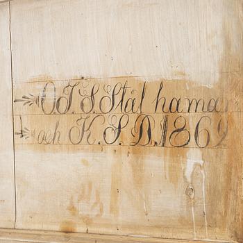 A writing cabinet, Värmland, dated 1862.