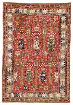 Märta Måås-Fjetterström, A carpet, "Röda trädgårdsmattan", knotted pile, ca 335,5-337,5 x 224,5-230,5 cm, signed AB MMF.