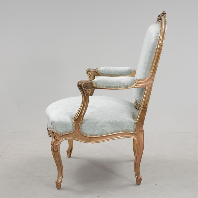 KARMSTOL, rokokostil, 1800-talets andra hälft.