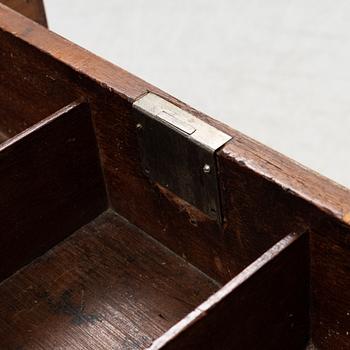 A mahogany veneered games table, late 18th Century.