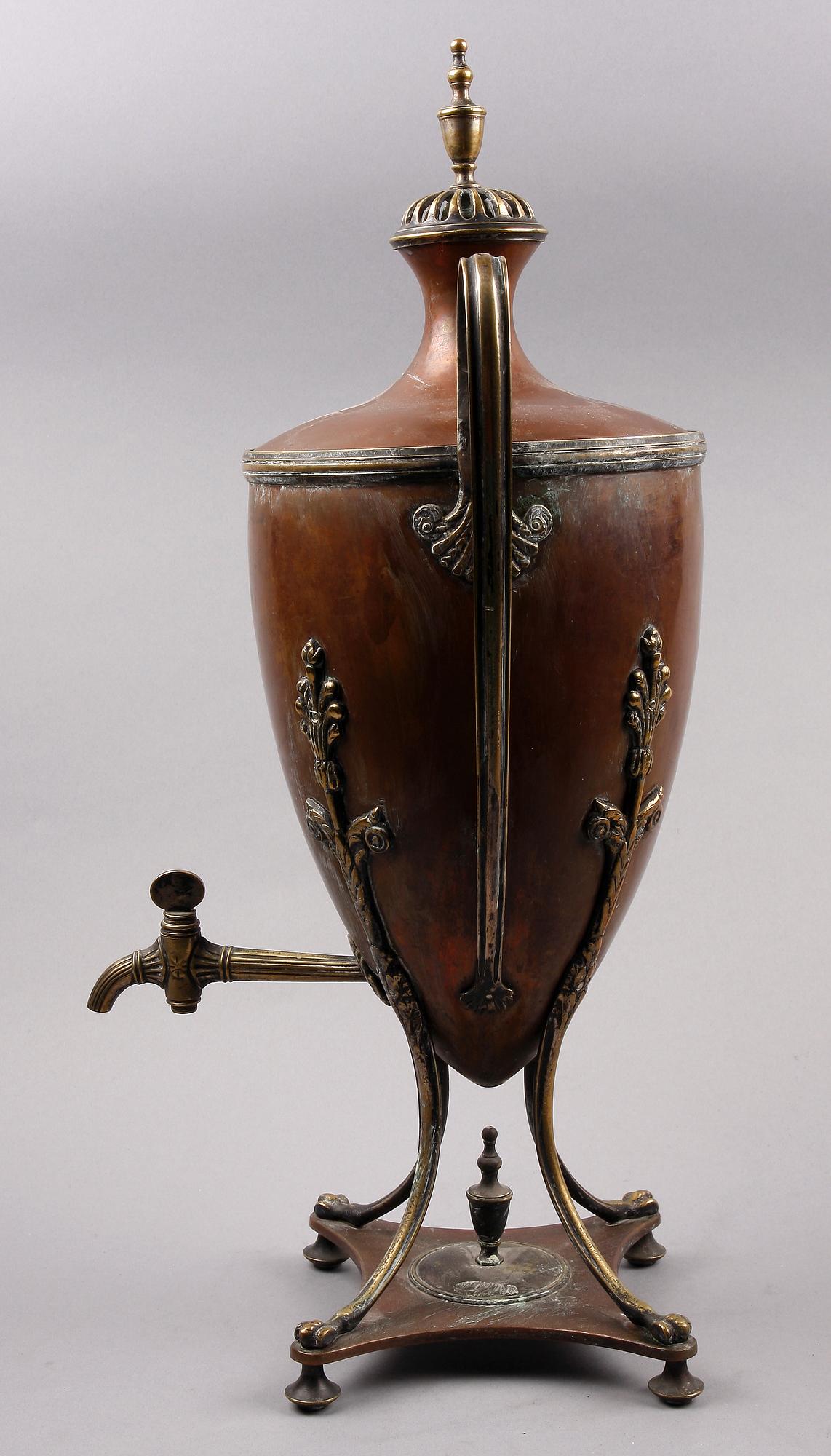 SAMOVAR, koppar, empire, 1800-tal.