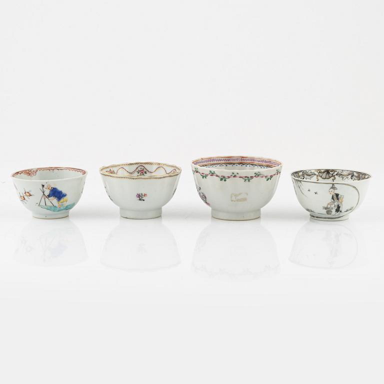 A group of thirteen porcelain pieces, China and Samson, France, 18th-20th Century.