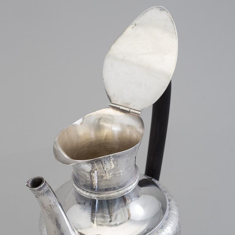 A RIGA SILVER WINE JUG maker's mark latin RM, possibly Richard Müller, Riga, Latvia, late 19th century.