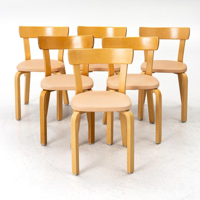 Alvar Aalto, a set of six chairs model 69, Artek, Finland, second half of the 20th century.