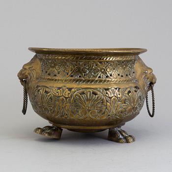 A 18th/19th century brass flower pot.