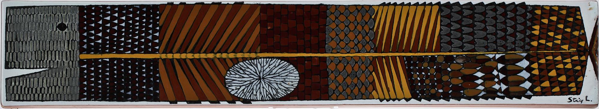 VÄGGPLAKETT, fajans, Stig Lindberg Gustavsberg. Sign och numr 24/40.