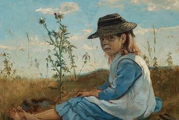 Edvard Forsström, ”Flicka i gröngräset” (Girl in the grass).
