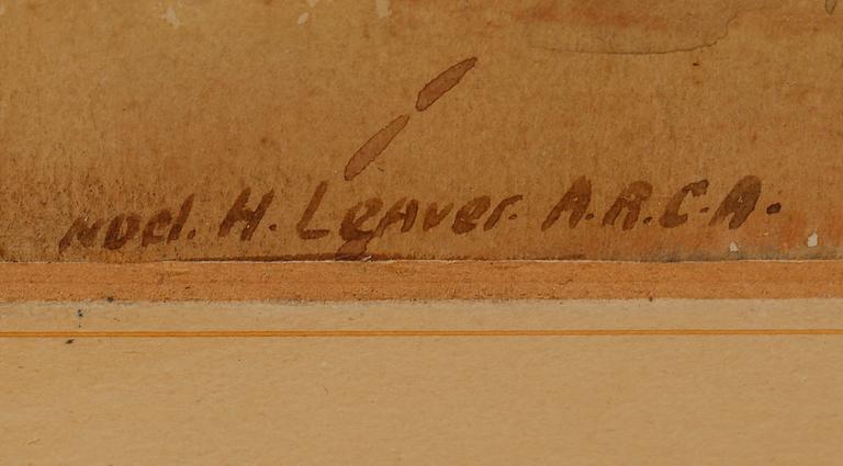 NOEL HARRY LEAVER, akvarell, signerad.