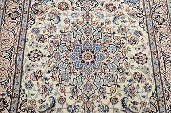 A part silk Nain rug, 9LA, c. 204 x 125 cm.