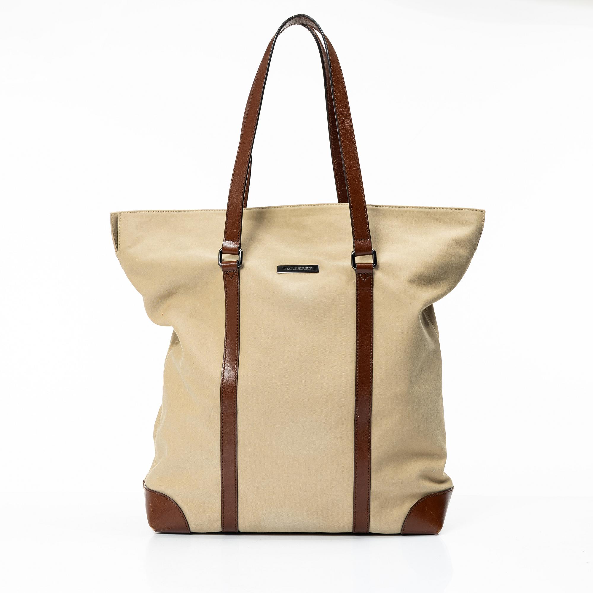 Burberry, A bag and a scarf.