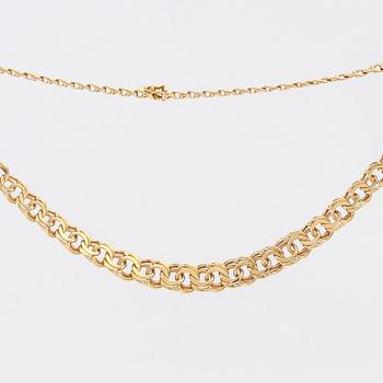 Halsband doserad Bismarck-länk 18K guld.