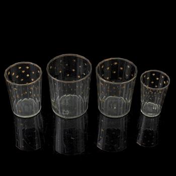 A set of four 19th century glasses.