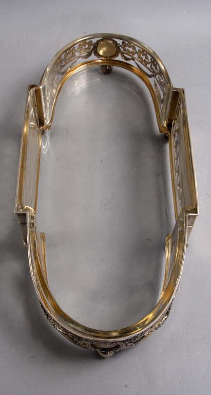 JARDINIERE, silver, utländska stämplar 800.