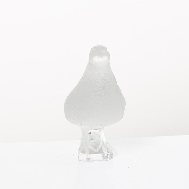 9 glass figurines, Lalique, France.