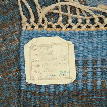 A carpet, flat weave, ca 245 x 154-155 cm, signed ML, Kasthall.