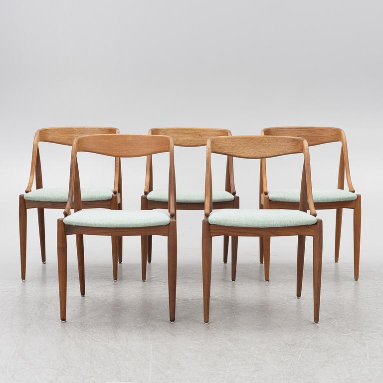 Johannes Andersen, five chairs, Uldum Möbelfabrik, Denmark, 1960s.