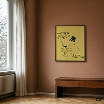 Mumin, Offsetaffisch, "Tänk att få borra hål i sitt eget golv".