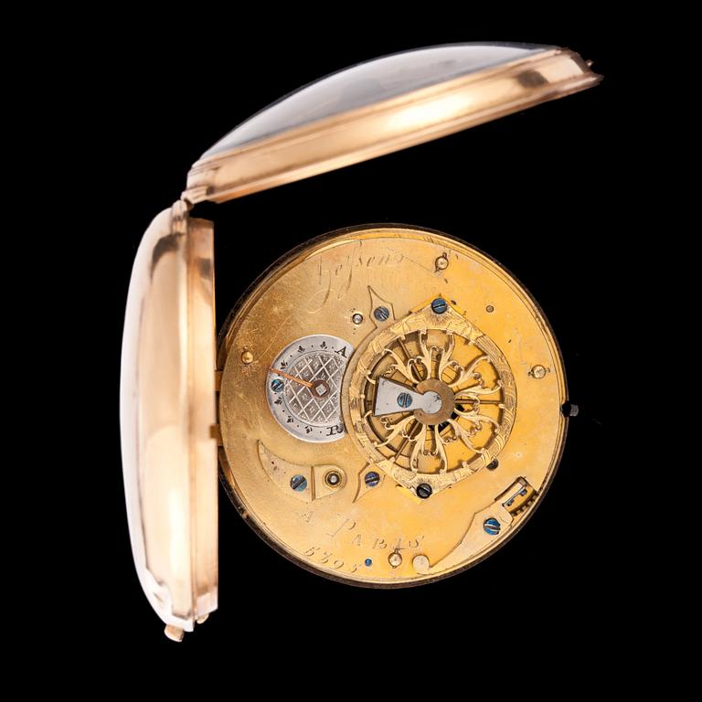 An André Hessen gold verge pocket watch 1700/1800.