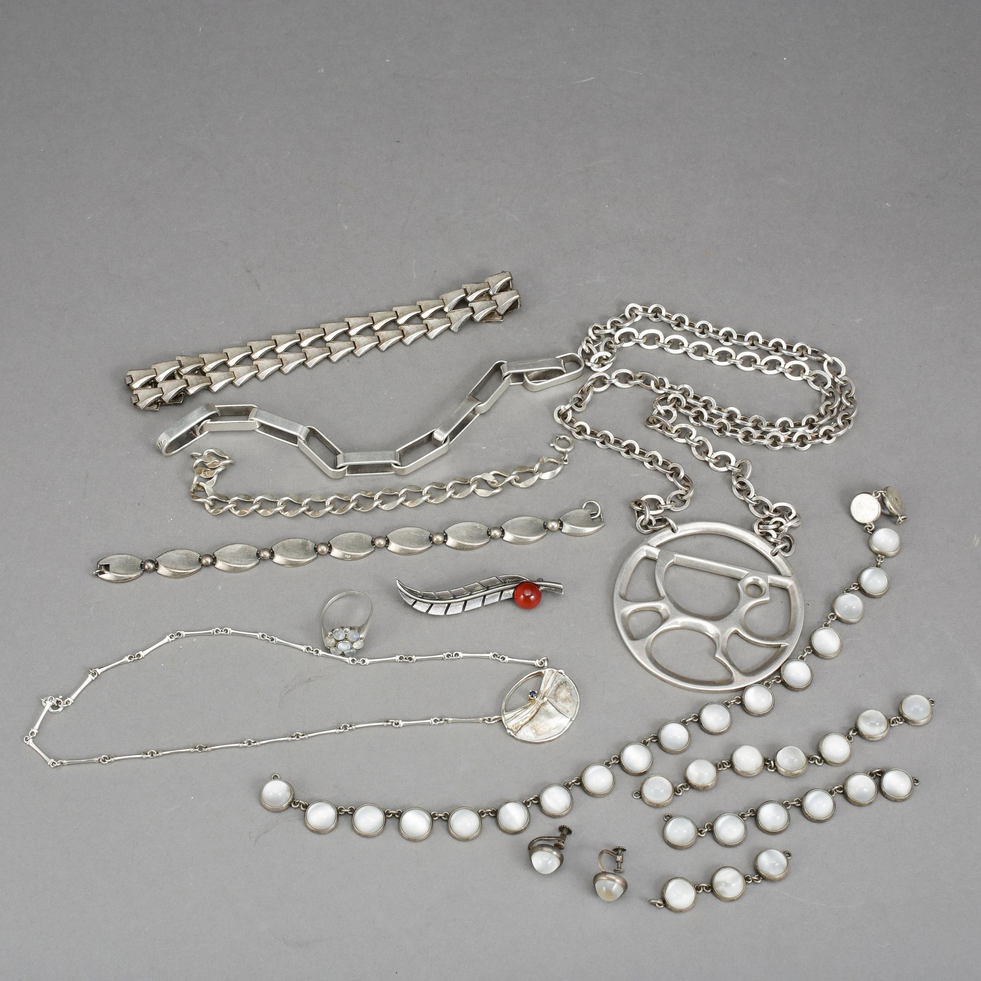 PARTI SILVERSMYCKEN, 11 delar. Total vikt ca 302 gram.
