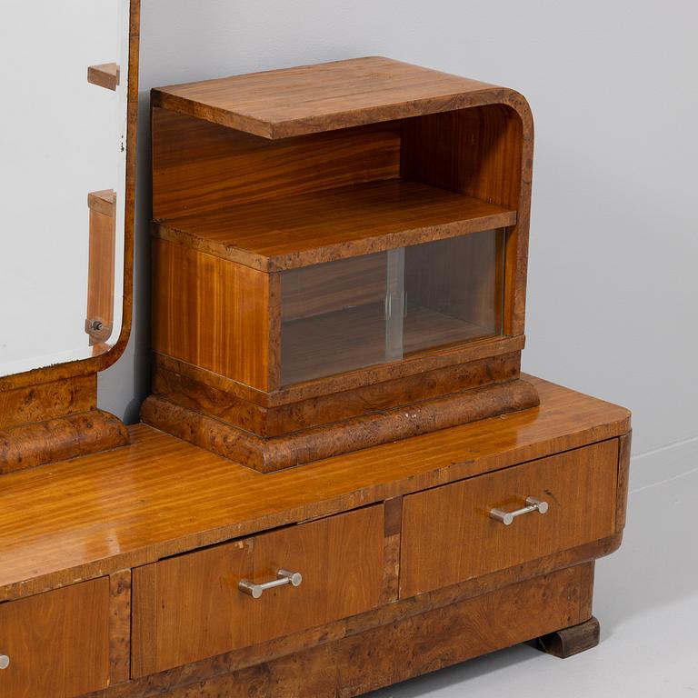 Hall furniture with mirror, Art Deco, first half of the 20th century.