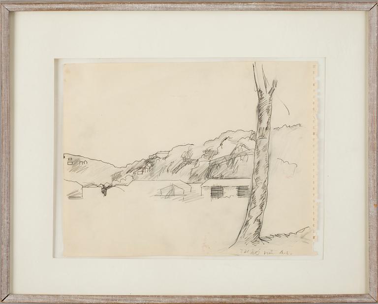 ALF LINDBERG, teckning, monogram sign.