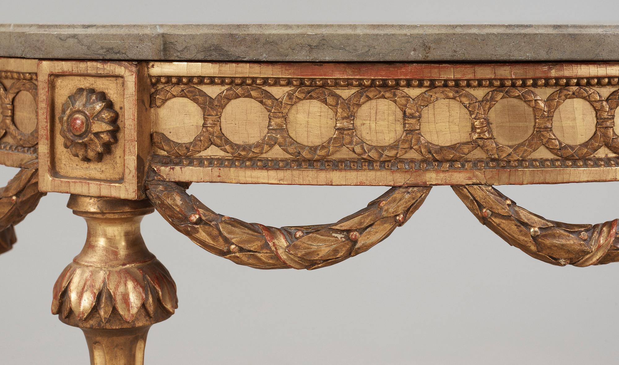 KONSOLBORD. Stockholmsarbete, 1700-talets slut. Gustavianskt.
