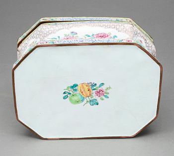 SKRIN, emalj på koppar, Qianlong, Kina 1700-tal.