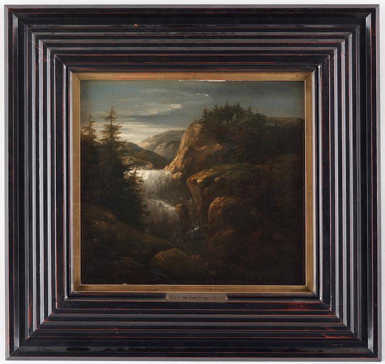 Allaert van Everdingen, Landscape with a waterfall.