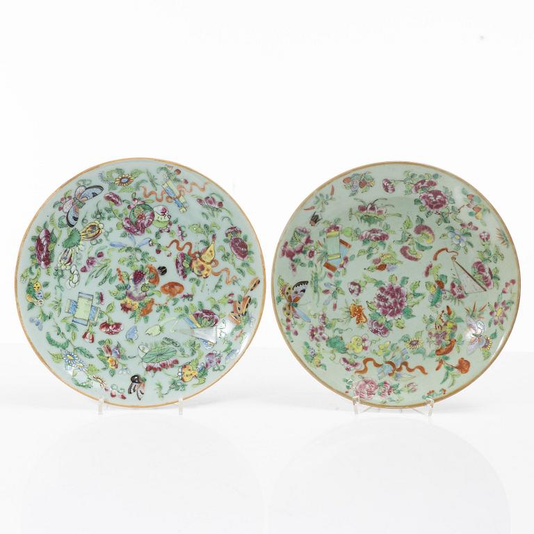 A set of 25 Canton famille rose dishes, 19th century.