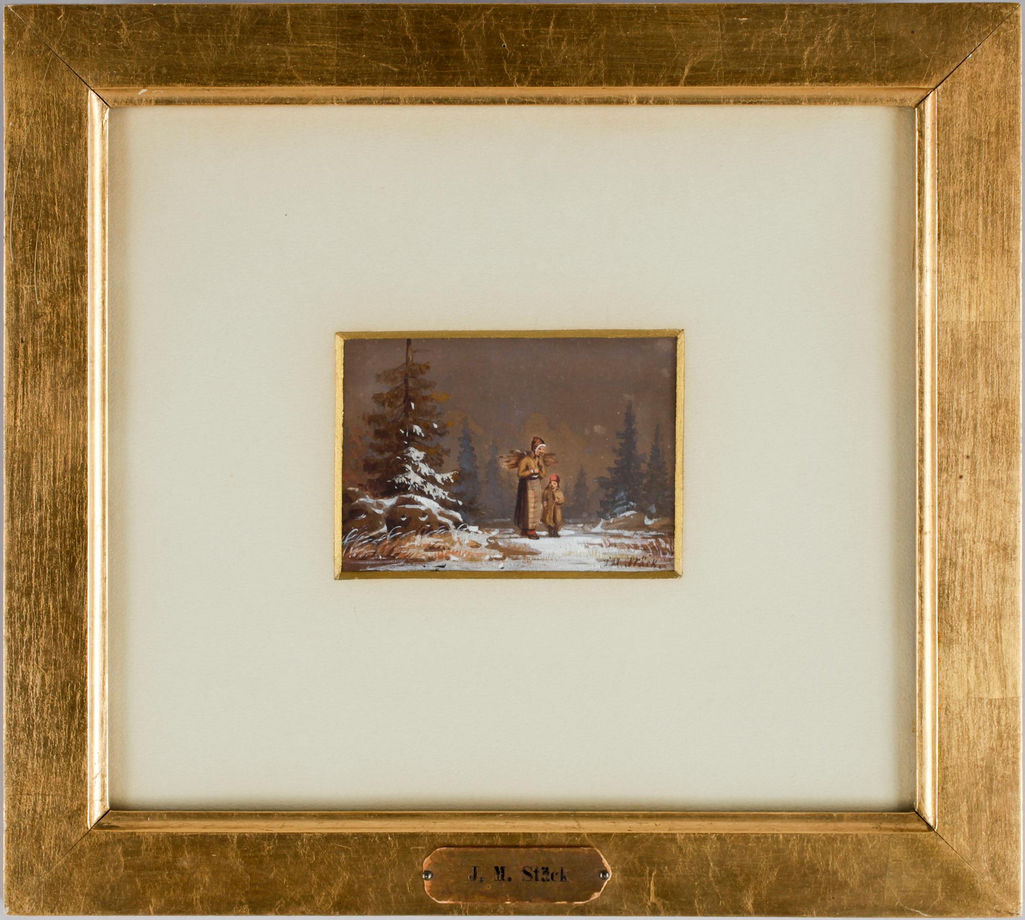 JOSEPH MAGNUS STÄCK. Akvarell med täckvitt. Sign.