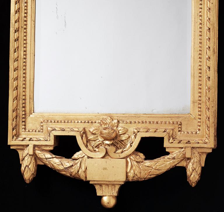 A Gustavian late 18th century mirror by Johan Åkerblad, master 1758.