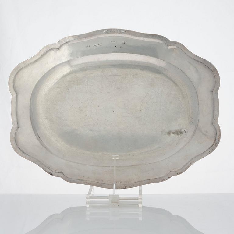 Nils Dahl, fat, ett par, silver, Linköping 1770. Rokoko.