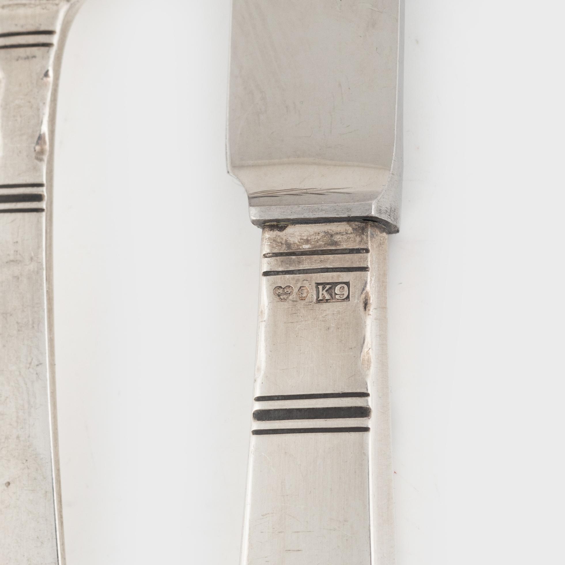 Jacob Ängman, a 'Rosenholm' silver sandwich cutlery, GAB, some Stockholm 1951  (24 pcs).