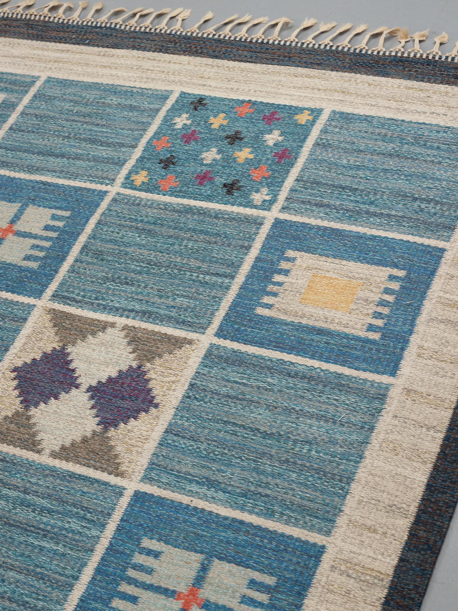 Rakel Carlander, Matta, rölakan, ca 306,5-307,5 x 199-200 cm, signerad RC, omkring 1950.