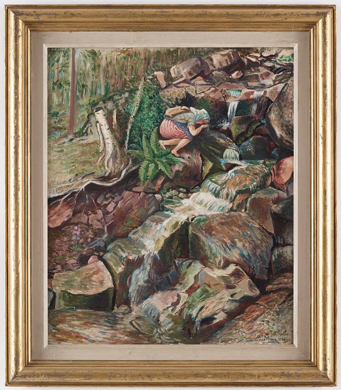 Leander Engström, Rinnande bäck med flicka.