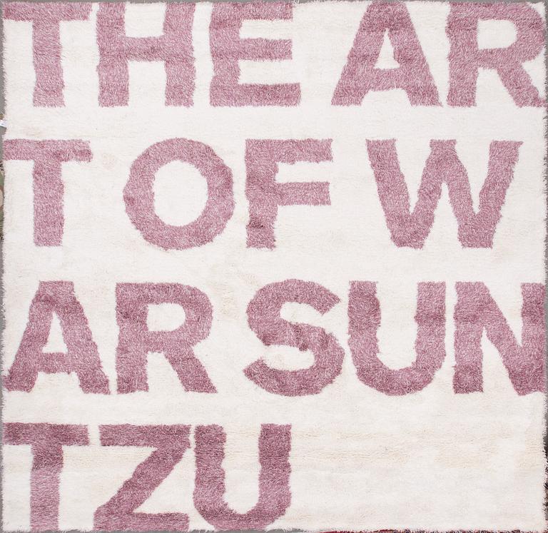 ULF ROLLOF, A CARPET, "THE ART OF WAR SUN TZU", Kasthall, Tufted in around 2010, ca 388,5 x 394 cm.