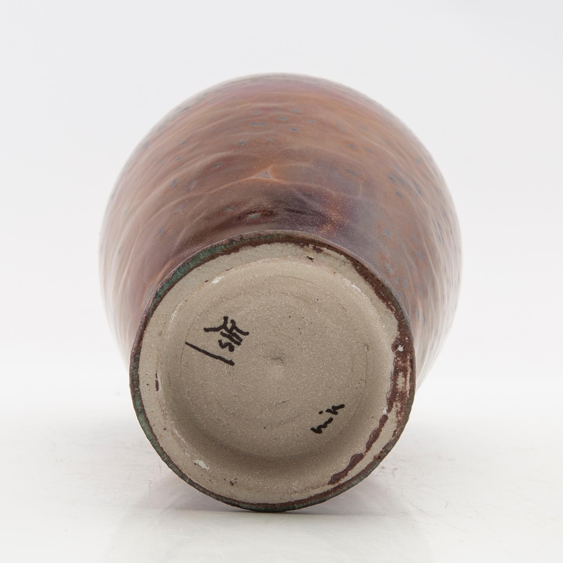 Isak Isaksson, 4 stoneware vases signed, own studio.