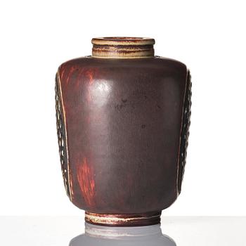 Wilhelm Kåge, a 'Farsta' stoneware vase, Gustavsberg studio, Sweden 1951.