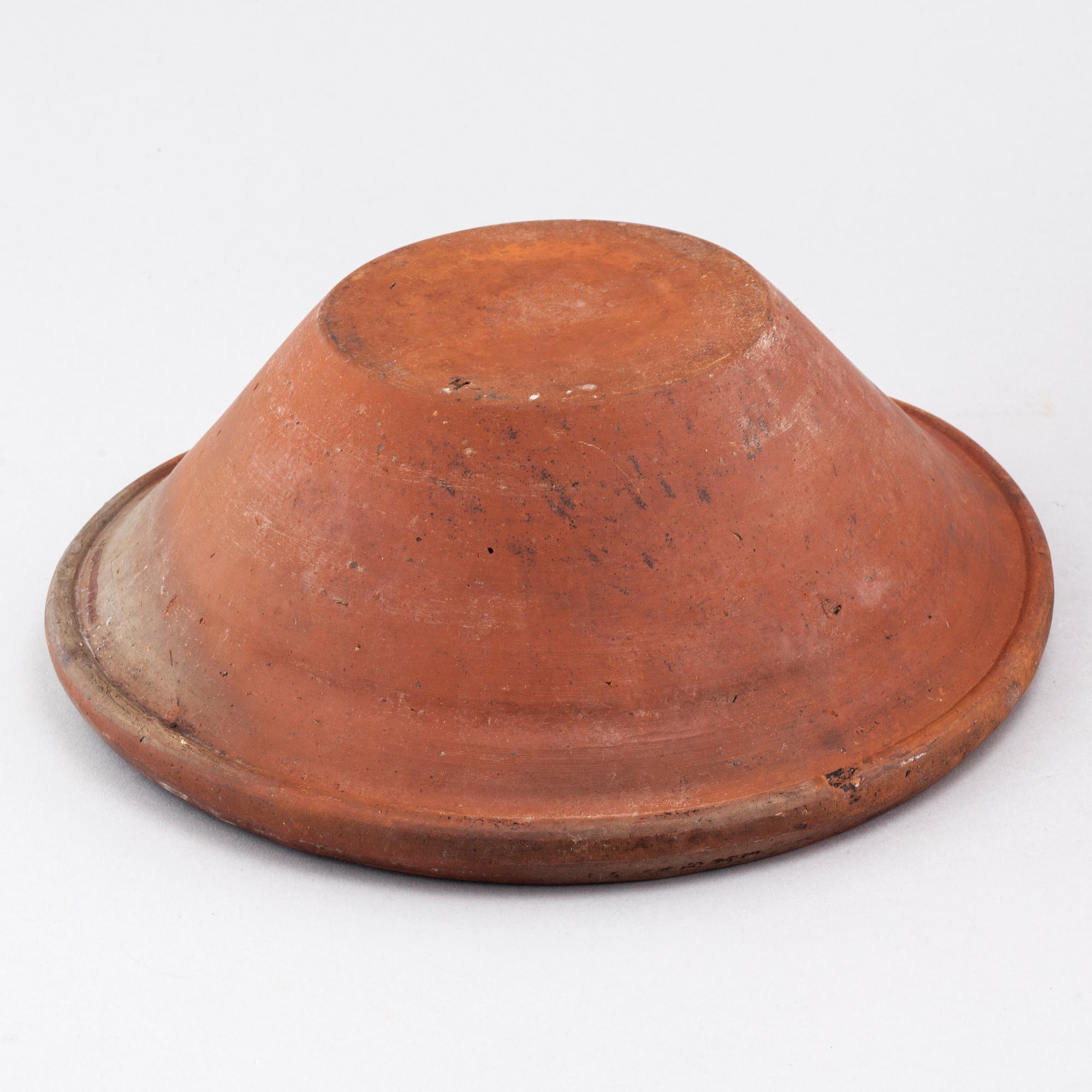 SKÅLAR, 2 st, lergods, 1800-tal.