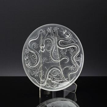 A 20th century Josef Inwald Barolac Dragon bowl/plate, glass.