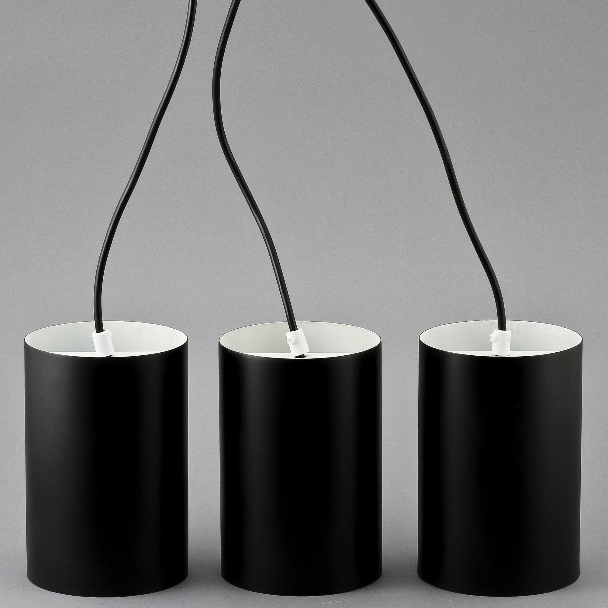 TAKLAMPOR, 3 st, "Cylinderpendel", Eila & John Meiling, Louis Poulsen, 1960-tal.