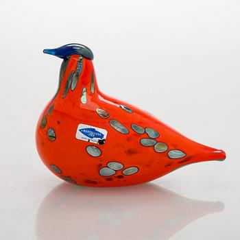 Oiva Toikka, glasfågel, "Firebird", signerad O. Toikka Nuutajärvi.