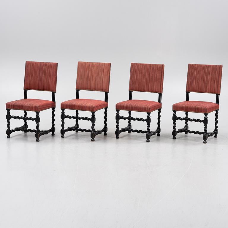 A set of four Baroque style chairs, 20th Century.
