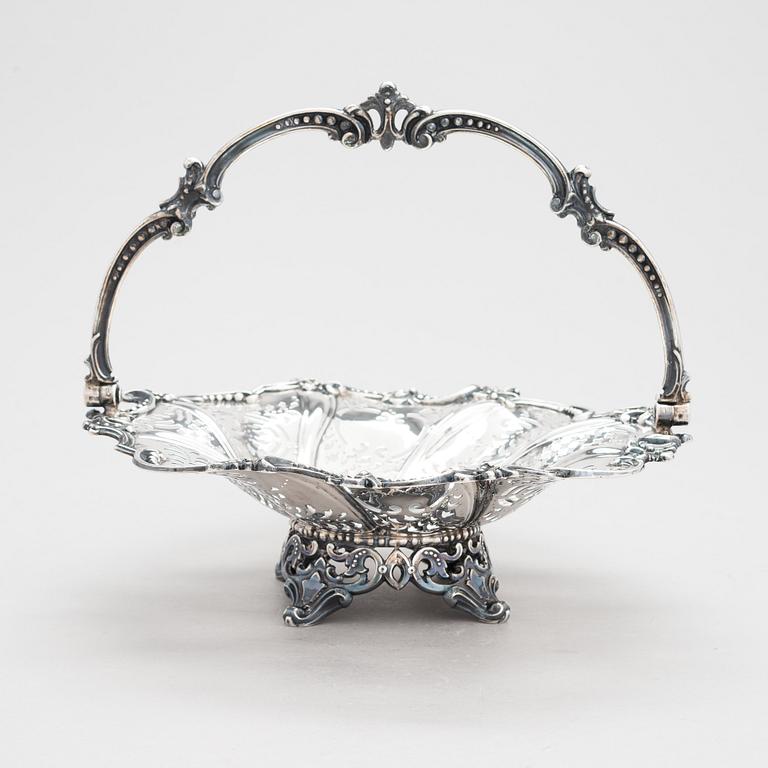 A Victorian sterling silver sweetmeat basket, maker's mark of Henry Wilkinson & Co, Sheffield 1855.