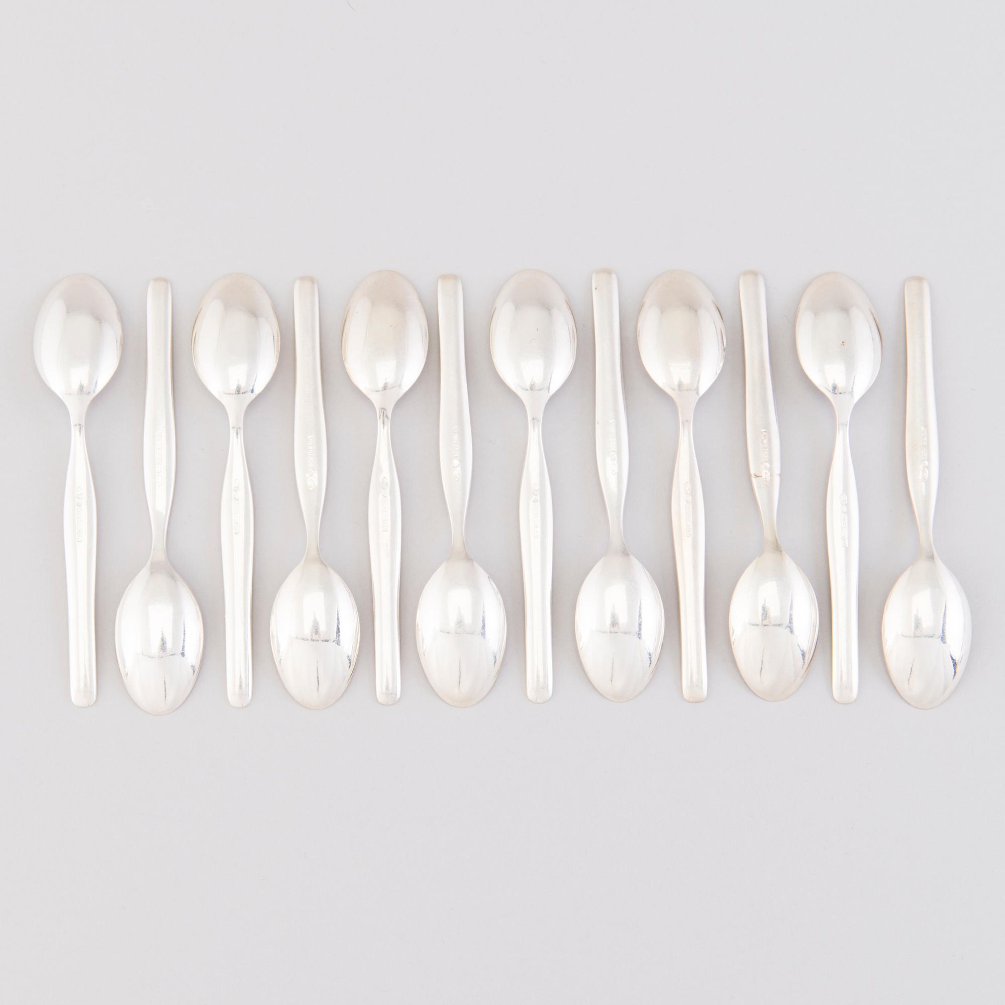 TAPIO WIRKKALA, KAFFESKEDAR, 12 st, sterling silver, "Tapio", Kultakeskus, Tavastehus 1969-70.