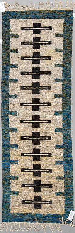 A runner, flat weave, ca 236 x 75 cm.