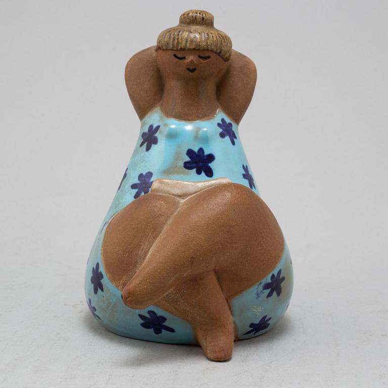 LISA LARSON, a partly glazed stoneware figurine, "Emma", in production at Gustavsberg 1958-1973.